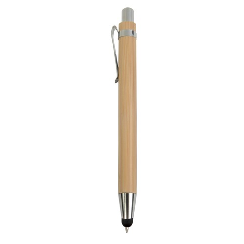 Stylo à pression en bambou avec caoutchouc pour écran tactile - 2