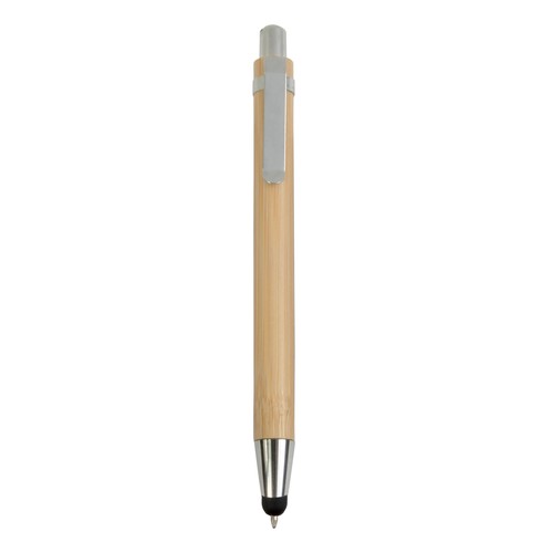 Stylo à pression en bambou personnalisé avec caoutchouc pour écran tactile