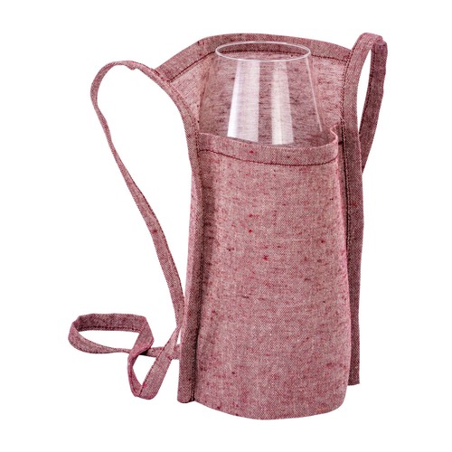 Porte-verre de dégustation en coton recyclé de 150 g/m2, avec poche et soufflet. - 1