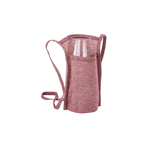 Porte-verre de dégustation en coton recyclé de 150 g/m2, avec poche et soufflet. - 2