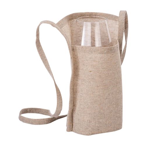 Porte-verre de dégustation en coton recyclé de 150 g/m2, avec poche et soufflet. - 1