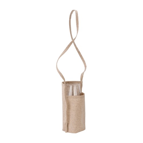 Porte-verre de dégustation en coton recyclé de 150 g/m2, avec poche et soufflet. - 2