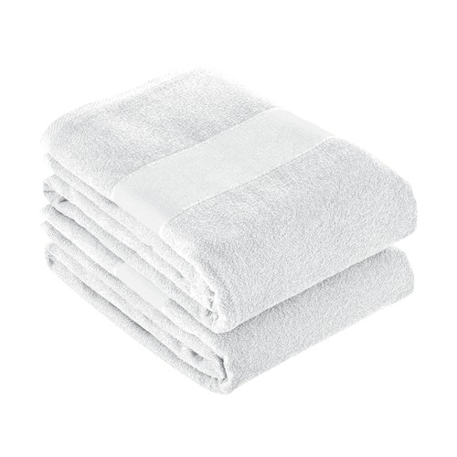 Serviette 100 % coton, 400 g/m², blanche, 70 x 140 - 1