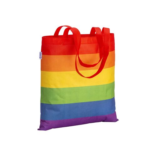 Tote-bag arc-en-ciel en R-pet 80 g/m2 anses longues - 1