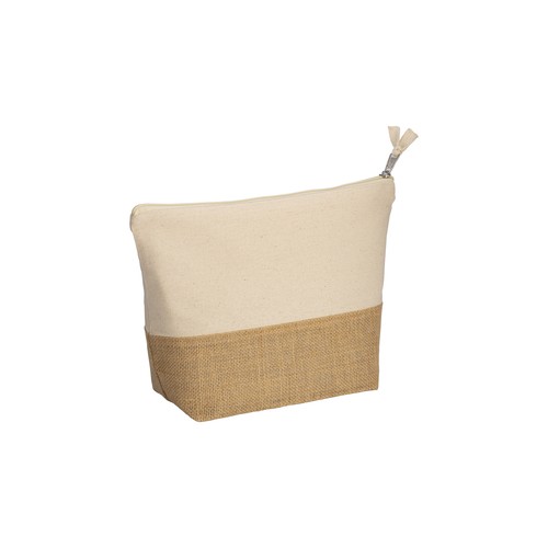 Beauty case en coton 280 g/m2, avec base en toile de jute - 1