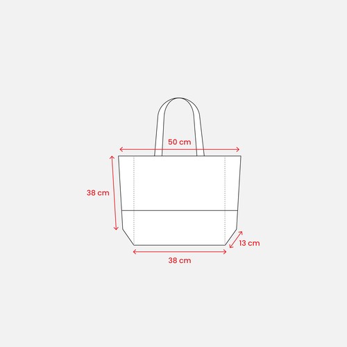 Tote-bag avec soufflet en coton 280g/m2, avec base en toile de jute, anses longues - 3