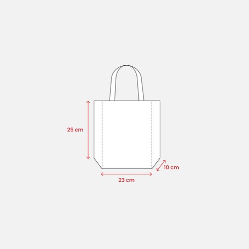 Tote-bag mini en R-pet 80 g/m2 avec soufflet, anses courtes - 3