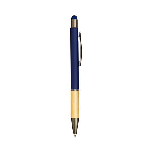 Stylo à bille en aluminium avec grip en bambou et touch caoutchouté - 2