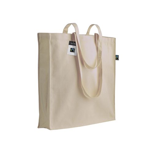 Shopper en Fairtrade® 140g/m2, anses longues et soufflet - 1