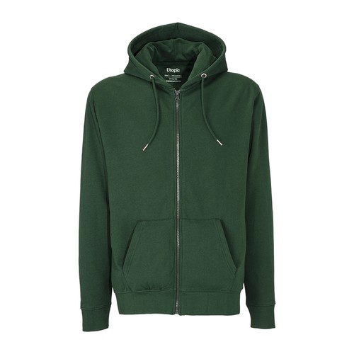 Sweat à capuche zippé unisexe en coton et polyester régénérés de 280 g/m2 - 1