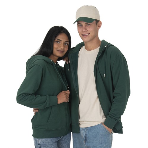 Sweat à capuche zippé unisexe en coton et polyester régénérés de 280 g/m2 - 12