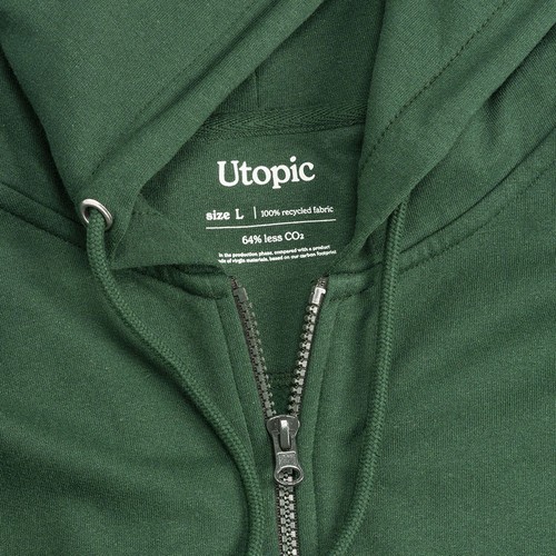 Sweat à capuche zippé unisexe en coton et polyester régénérés de 280 g/m2 - 6