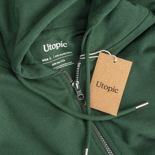 Sweat à capuche zippé unisexe en coton et polyester régénérés de 280 g/m2 - 7