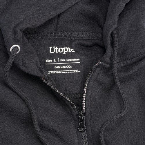 Tissu 100 régénéré. Sweat-shirt unisexe à capuche - 4