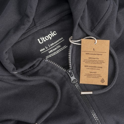 Tissu 100 régénéré. Sweat-shirt unisexe à capuche - 10