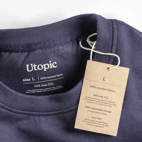 Unisex crewneck sweatshirt in 280 g/m2 regenerated cotton and polyester