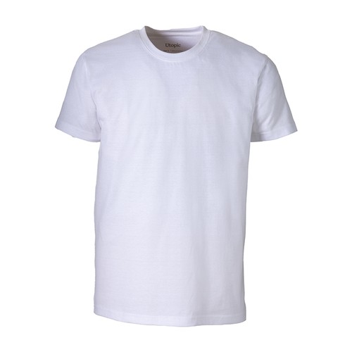 T-shirt unisexe blanc en coton et polyester régénérés de 145 g/m2 - 1