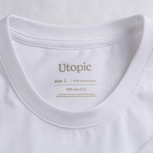 T-shirt unisexe blanc en coton et polyester régénérés de 145 g/m2 - 5