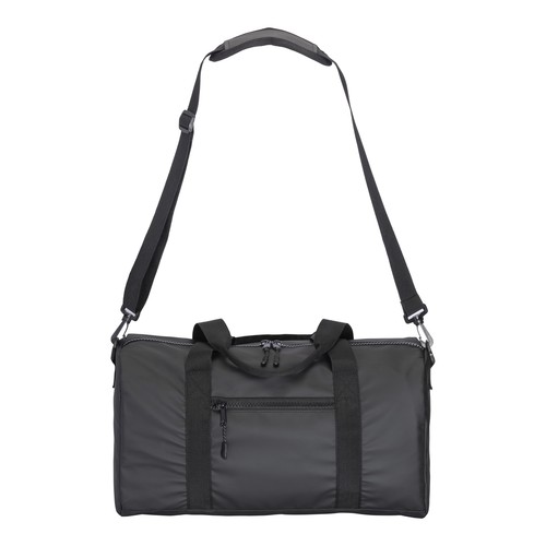 Water resistant polyester Duffle bag. Adjustable and removable shoulder strap with buckle Water resistant polyester Duffle bag. Adjustable and removable shoulder strap with buckle