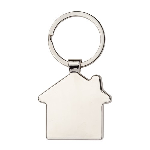 Porte-clés en métal en forme de petite maison avec détails en bambou sur la face avant - 4