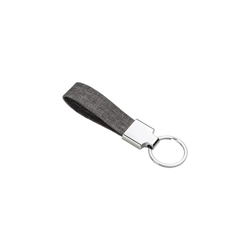Porte-clé en Rpet avec plaque métallique chromée - 1