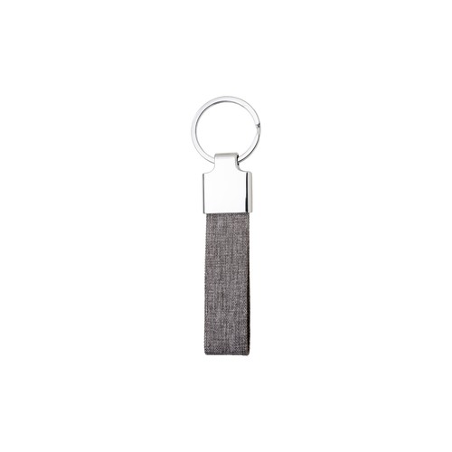 Porte-clé en Rpet avec plaque métallique chromée - 2