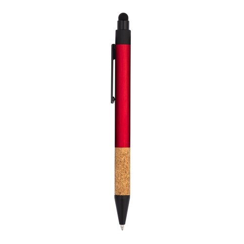 Stylo à déclic en aluminium recyclé avec grip en liège et touch screen - 2