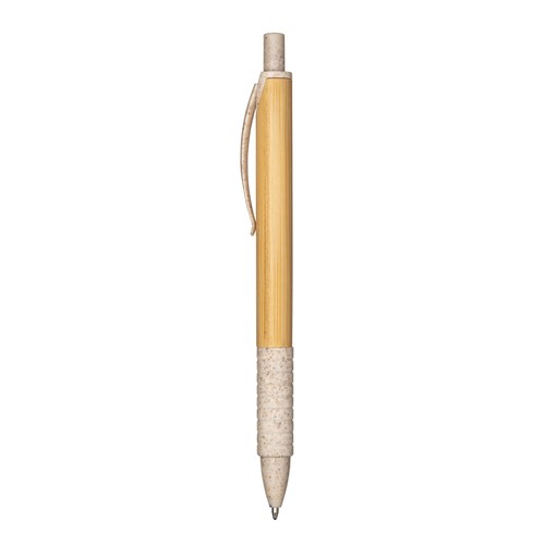 Stylo à déclic en bambou et en paille de blé - 2