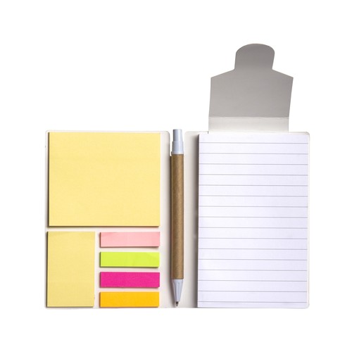 Block notes en papier avec couverture arc-en-ciel, notes adhésifs et stylo - 4
