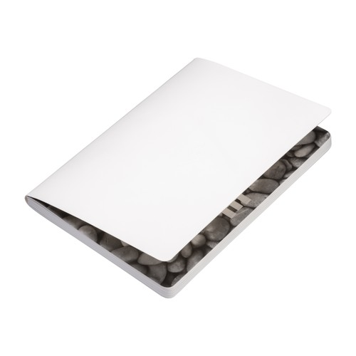 Carnet en papier de pierre, feuilles blanches lignées, 64 pag., 14,5x21 cm - 1