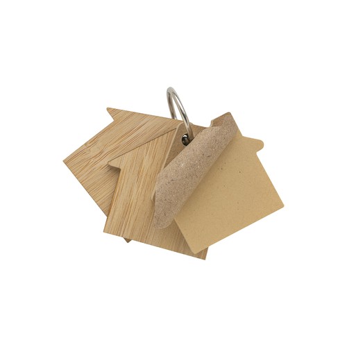 Feuilles adhésives pour notes en forme de maison (80 pages), revêtement en bambou - 4