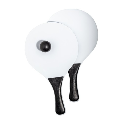 Set of 2 MDF beach rackets with ball