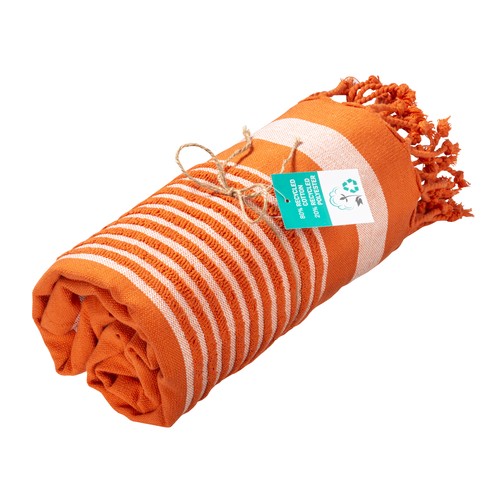 Serviette de plage en coton recyclé style fouta de 350 g/m2 - 1