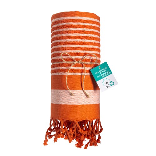 Serviette de plage en coton recyclé style fouta de 350 g/m2 - 2