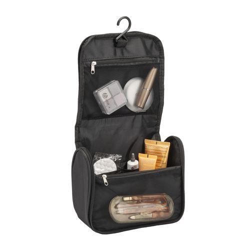 Beauty case en microfibre avec fermeture éclair, grandes poches internes - 5