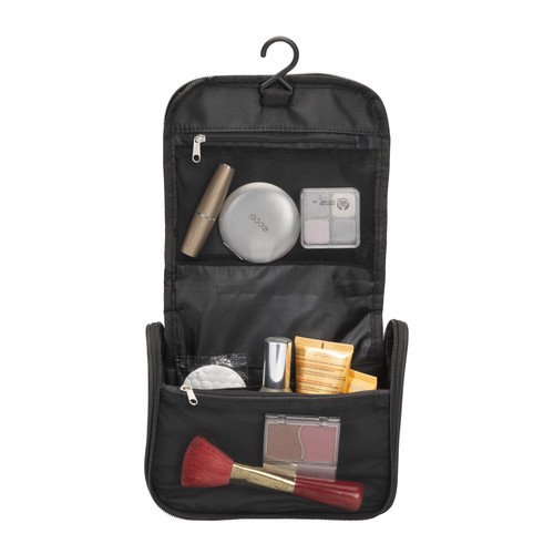 Beauty case en microfibre avec fermeture éclair, grandes poches internes - 6