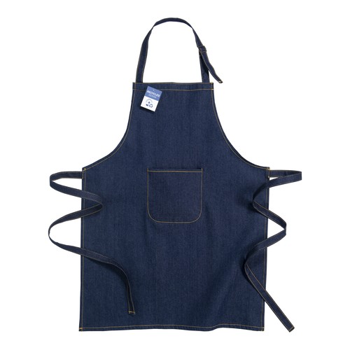 Tablier en tissus denim recyclé avec poche sur le devant - 1