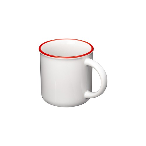 Tasse vintage en céramique de 240 ml adaptée à la sublimation et avec bord coloré - 3