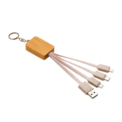 Câble d'alimentation usb personnalisé - type c/lighting/micro usb avec porte-clé