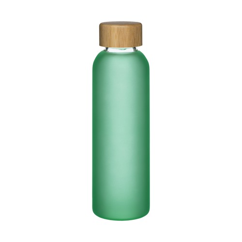 Bouteille en verre dépoli et bouchon en bambou, capacité 500 ml - 1