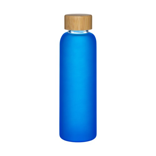 Frosted glass bottle and bamboo lid, capacity 500 ml