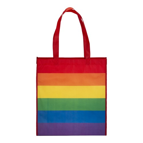 Tote bag arc-en-ciel en Rpet 80g/m2, anses longues et soufflet - 2