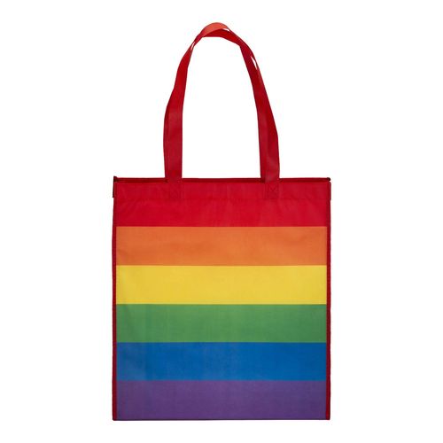 Tote bag arc-en-ciel en Rpet 80g/m2, anses longues et soufflet - 2