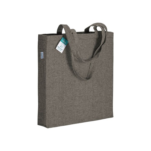 Tote bag en coton recyclé 280 g/m2, anses longues et soufflet - 1