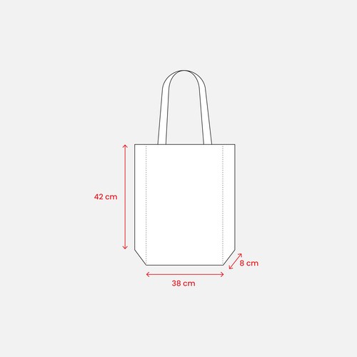 Tote bag en coton recyclé 280 g/m2, anses longues et soufflet - 5