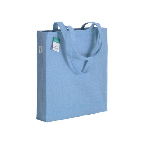 Tote bag en coton recyclé 280 g/m2, anses longues et soufflet - 1