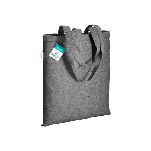 Tote bag en coton recyclé 280 g/m2, anses longues - 1