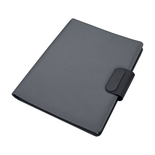 Pochette organizer en R-PET A4 avec bloc et fermeture magnétique qui s'illumine - 1