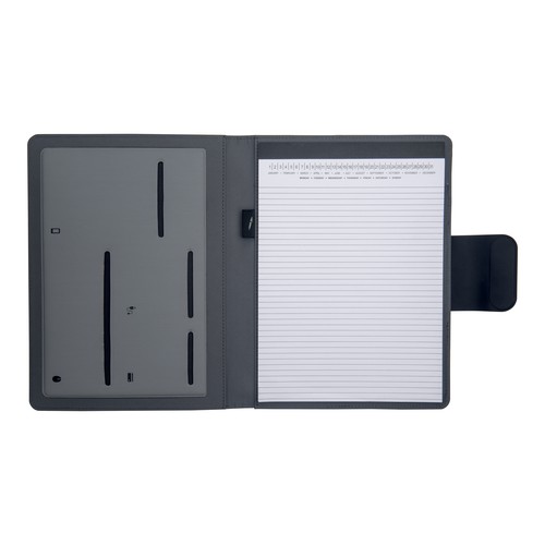 Pochette organizer en R-PET A4 avec bloc et fermeture magnétique qui s'illumine - 3