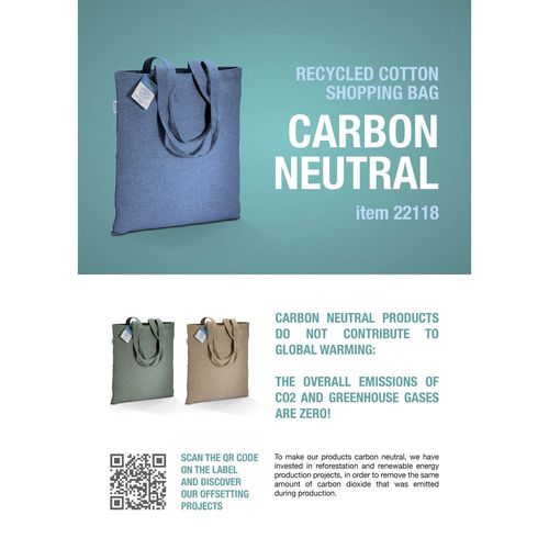 Tote bag carbon neutral en coton recyclé 280 g/m2, anses longues et soufflet - 6